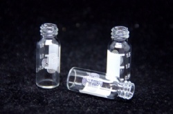 8-425 Thread screw neck vial, 32x11.6mm, clear glass, white graduation lineand marking spot , Borosilicate Type I Class A